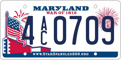 MD license plate 4AC0709