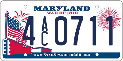 MD license plate 4AC0711