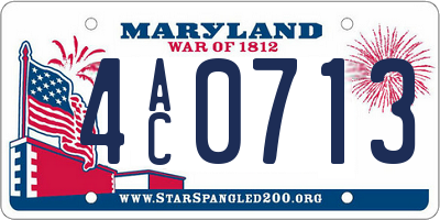 MD license plate 4AC0713