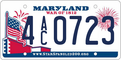 MD license plate 4AC0723