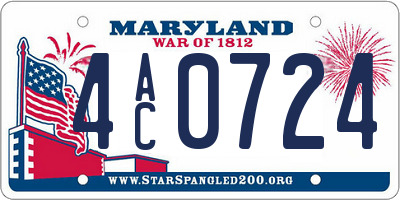 MD license plate 4AC0724