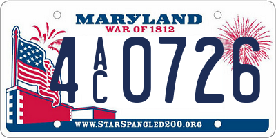 MD license plate 4AC0726