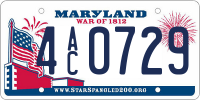 MD license plate 4AC0729