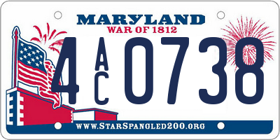 MD license plate 4AC0738