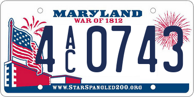 MD license plate 4AC0743