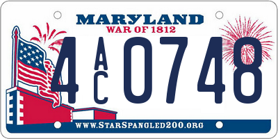 MD license plate 4AC0748