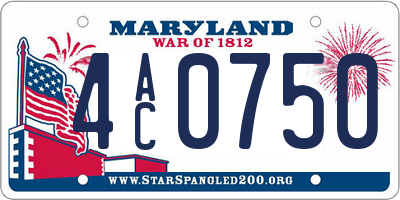 MD license plate 4AC0750