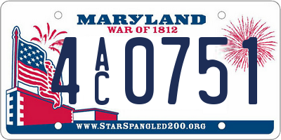 MD license plate 4AC0751
