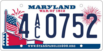 MD license plate 4AC0752