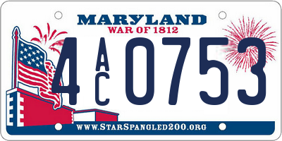MD license plate 4AC0753