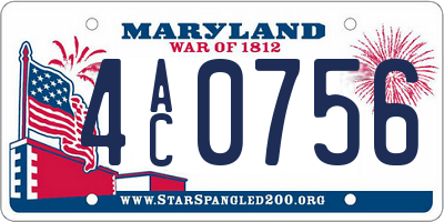 MD license plate 4AC0756