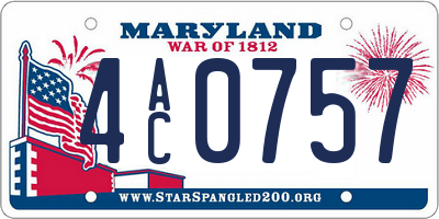 MD license plate 4AC0757