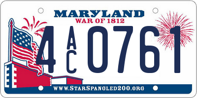 MD license plate 4AC0761