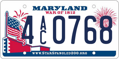MD license plate 4AC0768