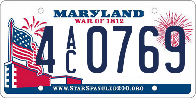 MD license plate 4AC0769