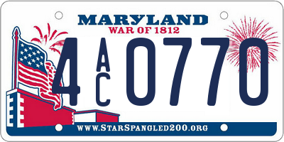 MD license plate 4AC0770