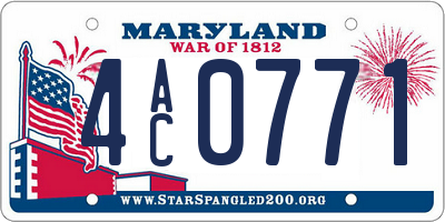 MD license plate 4AC0771