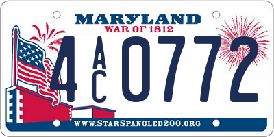 MD license plate 4AC0772