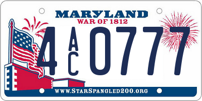 MD license plate 4AC0777