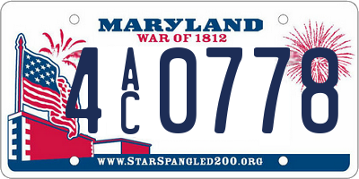 MD license plate 4AC0778