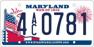 MD license plate 4AC0781