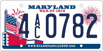 MD license plate 4AC0782