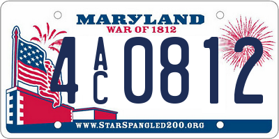 MD license plate 4AC0812
