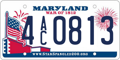 MD license plate 4AC0813