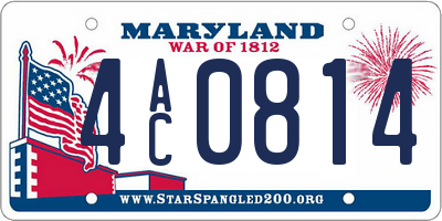 MD license plate 4AC0814
