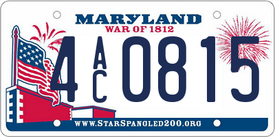 MD license plate 4AC0815