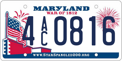 MD license plate 4AC0816