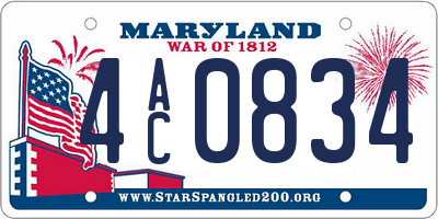 MD license plate 4AC0834