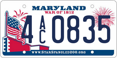 MD license plate 4AC0835