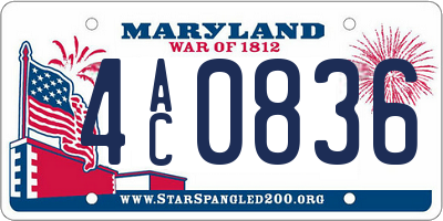 MD license plate 4AC0836