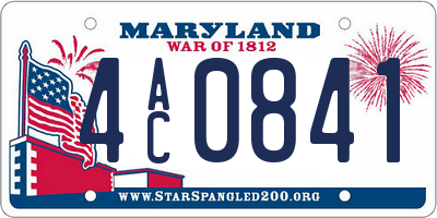 MD license plate 4AC0841