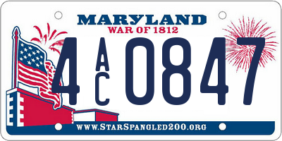 MD license plate 4AC0847