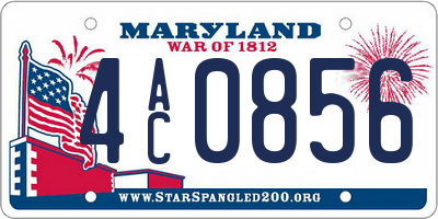 MD license plate 4AC0856