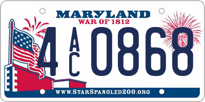 MD license plate 4AC0868
