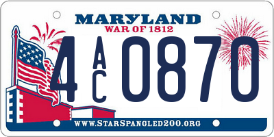 MD license plate 4AC0870