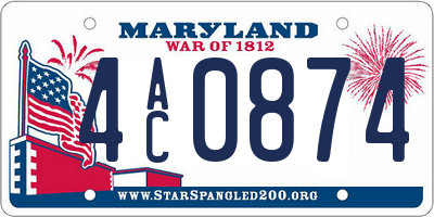 MD license plate 4AC0874