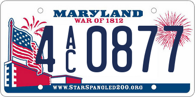 MD license plate 4AC0877