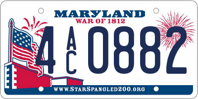 MD license plate 4AC0882