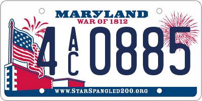 MD license plate 4AC0885