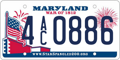 MD license plate 4AC0886