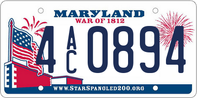 MD license plate 4AC0894