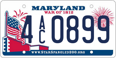 MD license plate 4AC0899