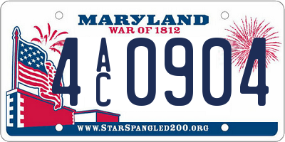 MD license plate 4AC0904