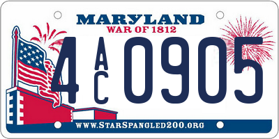 MD license plate 4AC0905
