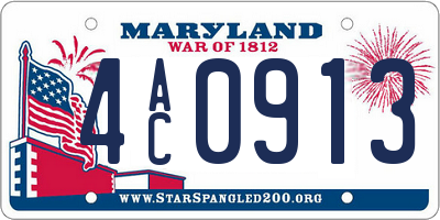 MD license plate 4AC0913