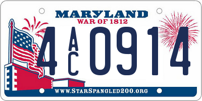 MD license plate 4AC0914